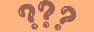 graphic of three question marks (brown over orange BG)